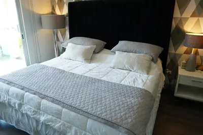 Cama o camas de una habitación en FINCA LUZ DEL MAR